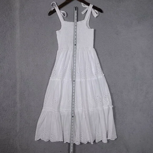 NWT 🤍Andrew Marc New York Dress Women's Medium White Eyelet Tie-Shoulder - Picture 10 of 15